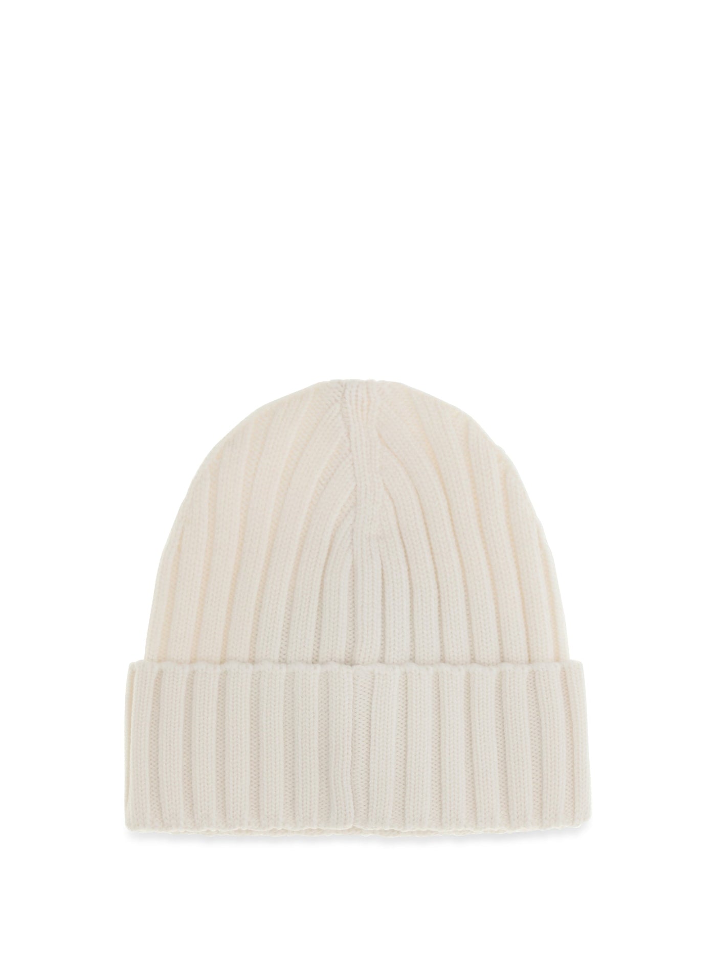 Moncler L20933b00036a9327 Ribbed Merino Wool Beanie — White Beanies