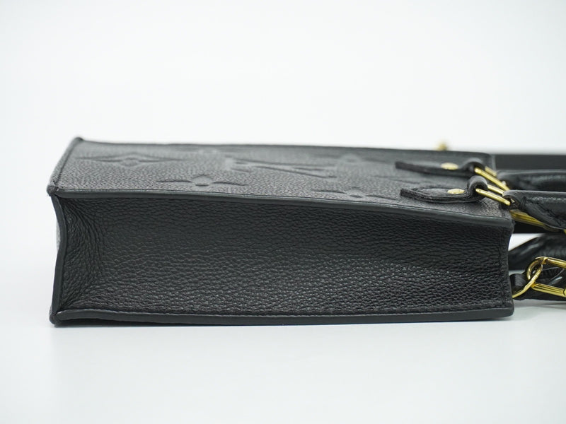 Louis Vuitton Petit Sac Plat Monogram Empreinte Giant Black Leather Bag