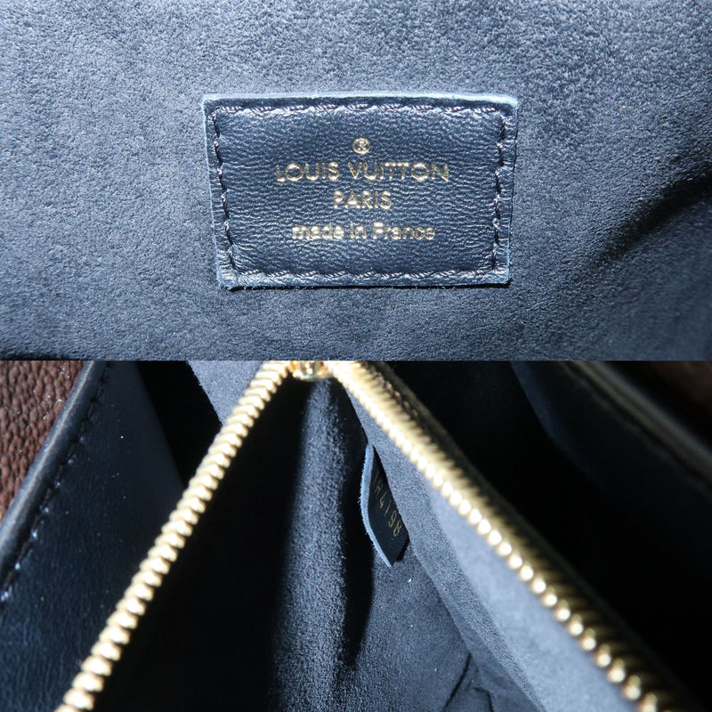 Louis Vuitton Double V Calfskin With Monogram Canvas Black Leather Bag
