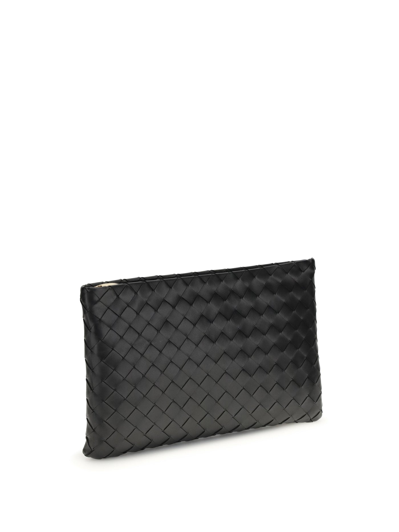 Bottega Veneta Intrecciato Clutch — Black Lamb Leather