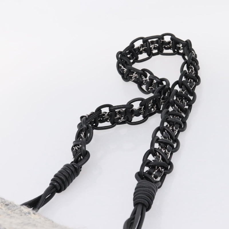 Chanel Camellia Messenger Tweed Gray Canvas