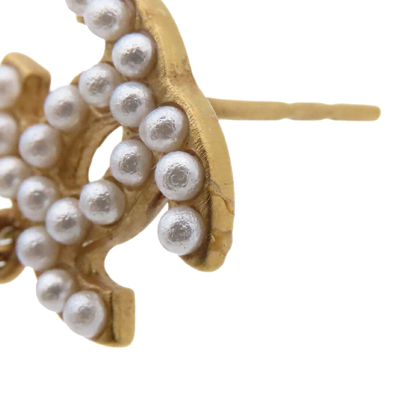 CC Gold Plated Faux Pearl Swing Push Back Earrings - Image 4