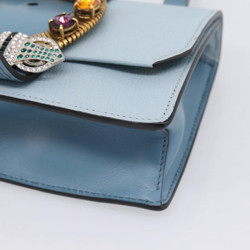 Miu Miu Madras Crystal Buckle Leather Blue Bag