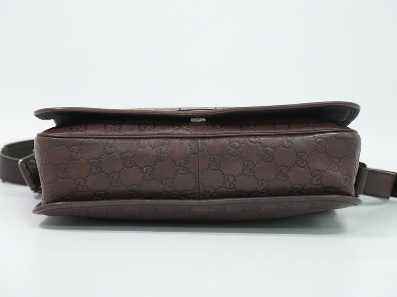 Gucci Flap Messenger Bag (outlet) Guccissima Leather Brown