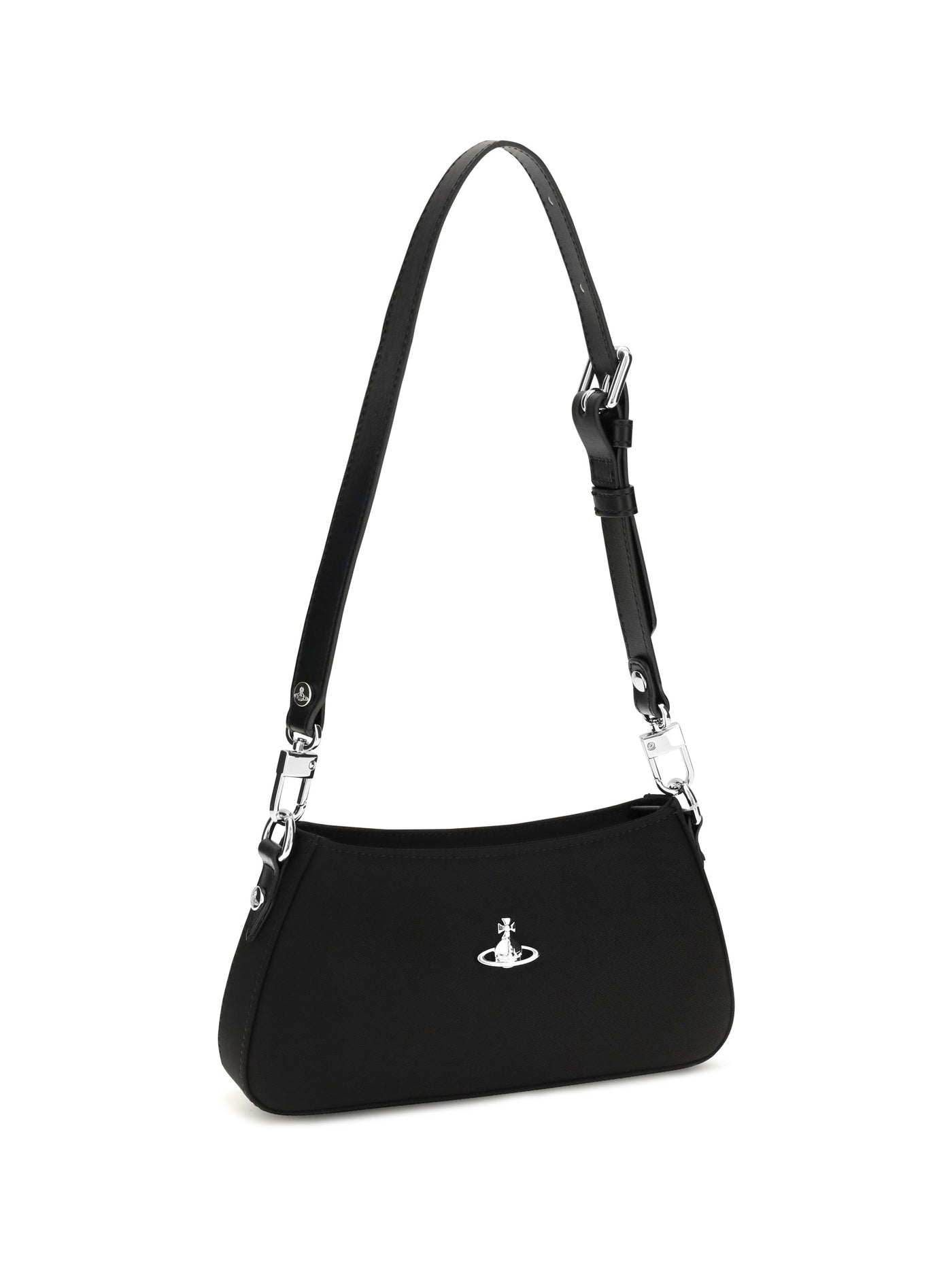 Vivienne Westwood Signature Orb Shoulder Bag — Black Polyester