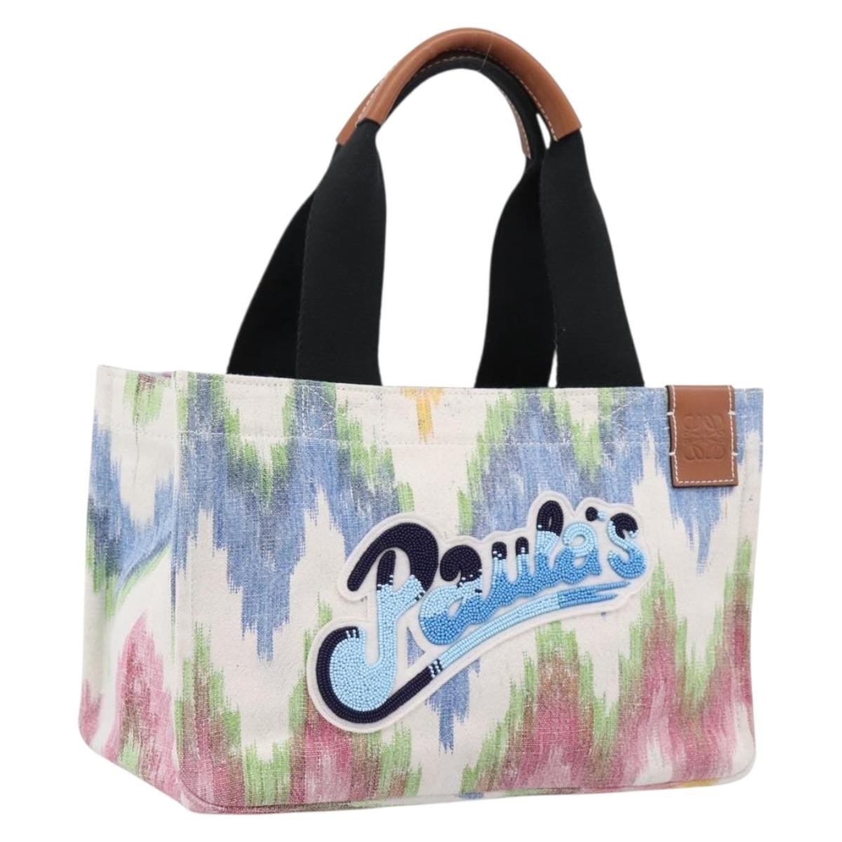 Loewe Paulas Ibiza Embellished Printed Canvas Multicolour Bag
