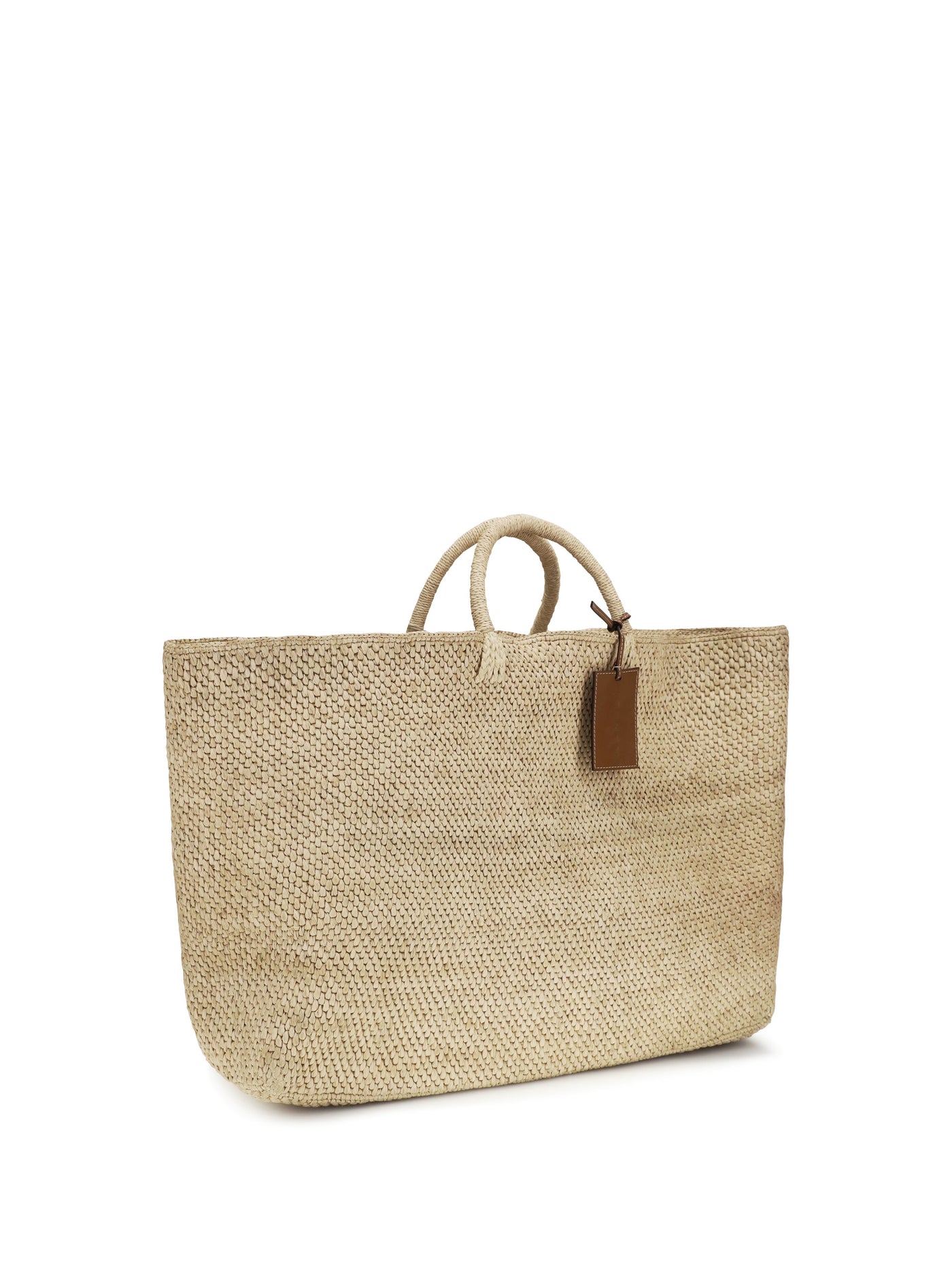 Manebi Saona Tote Bag — Beige Raffia