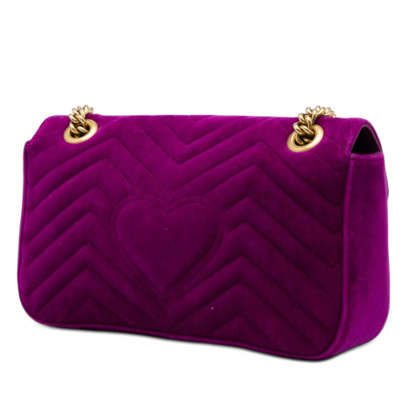 Medium GG Marmont Matelasse Velvet Shoulder Bag - Image 2