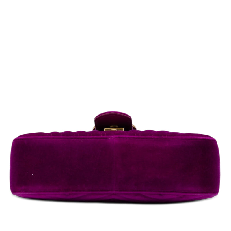 Medium GG Marmont Matelasse Velvet Shoulder Bag - Image 3