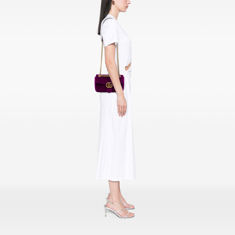 Medium GG Marmont Matelasse Velvet Shoulder Bag - Image 5