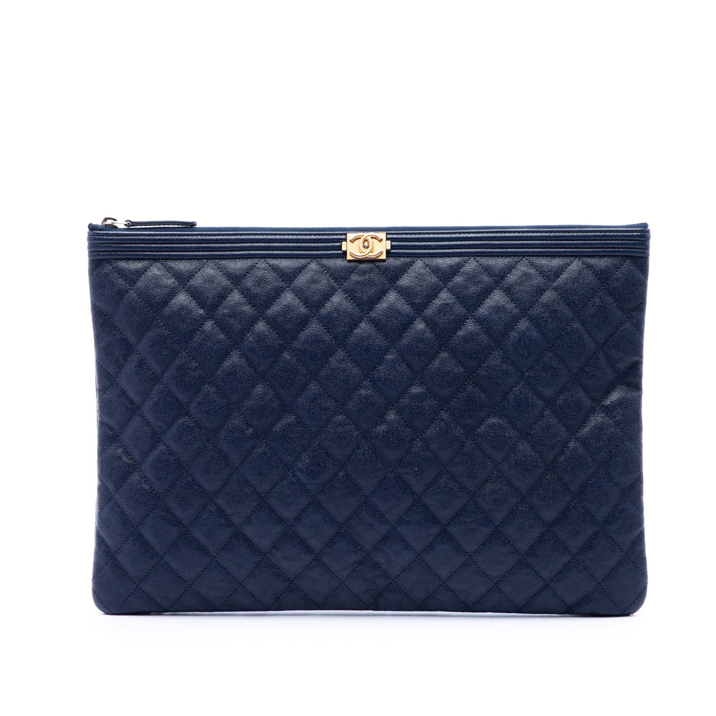 Large Quilted Caviar Boy O Case Clutch - Image 1