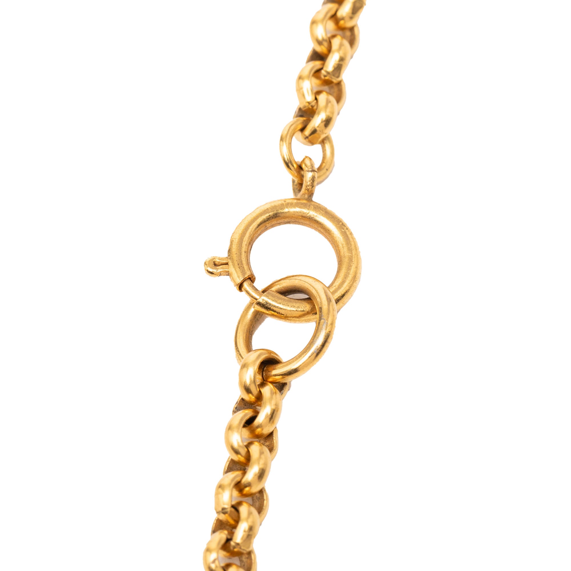 Gold Plated CC Clover Chain Pendant Necklace - Image 4