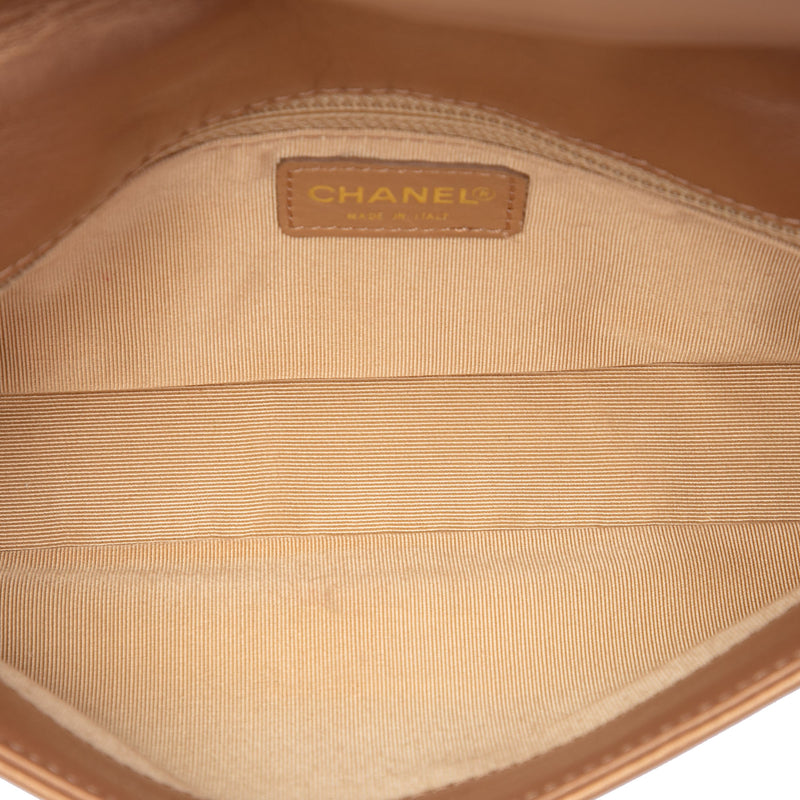 CC Chocolate Bar Metallic Lambskin Shoulder Bag - Image 4