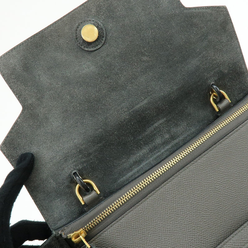 Celine Belt Textured Leather Gray Calfskin Bag