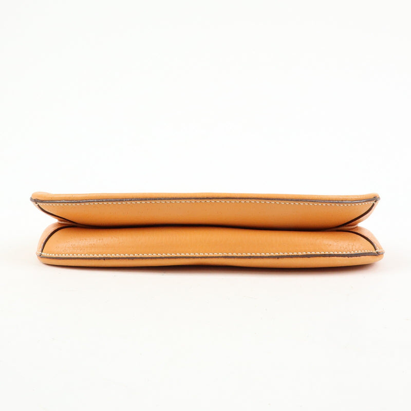 Salvatore Ferragamo Gancini Top Handle Leather Orange Bag