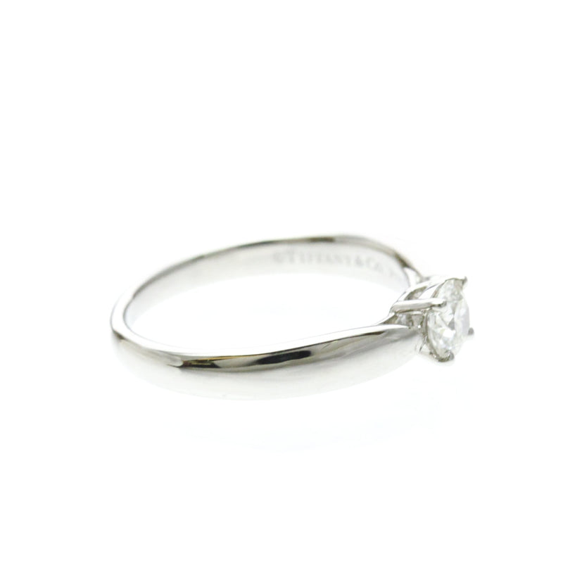Tiffany & Co. Harmony Solitaire Platinum And Pave Diamonds With Rbc Diamond G-Vs1 Silver Bijoux