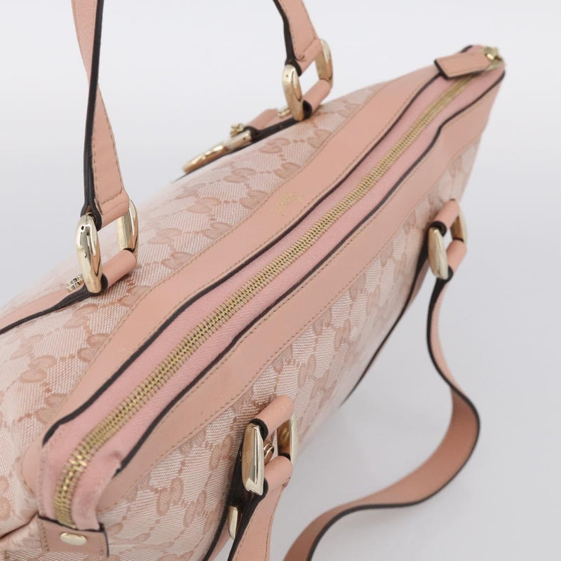 Gucci Abbey Zip Tote Gg Canvas And Leather Pink