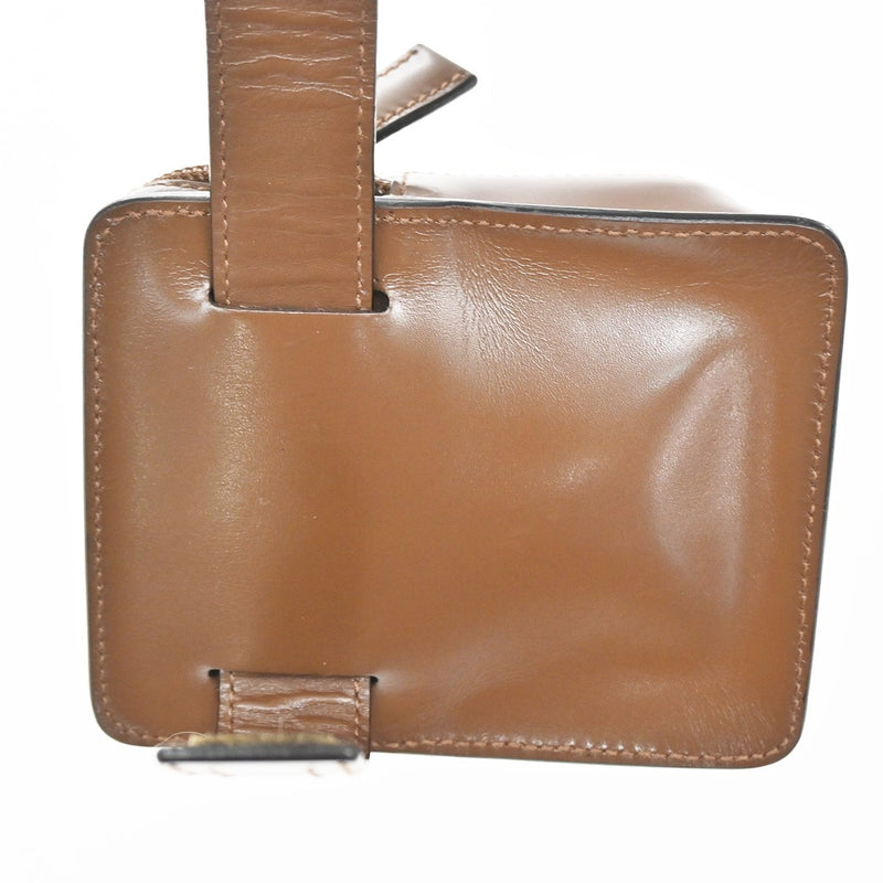 Prada Logo Pouch Leather Brown