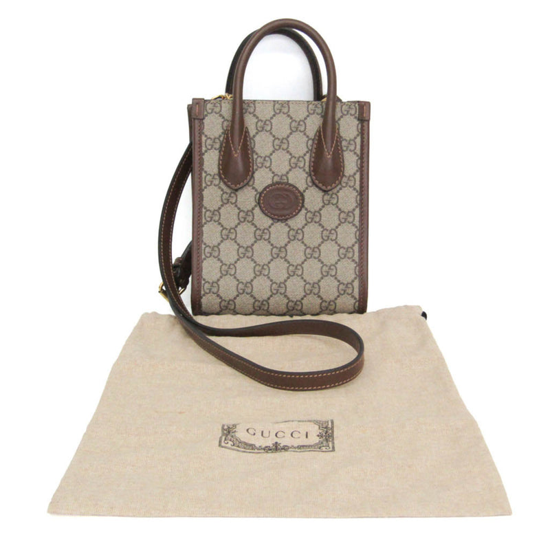 Gucci Interlocking G Patch Gg Coated Canvas Beige Bag
