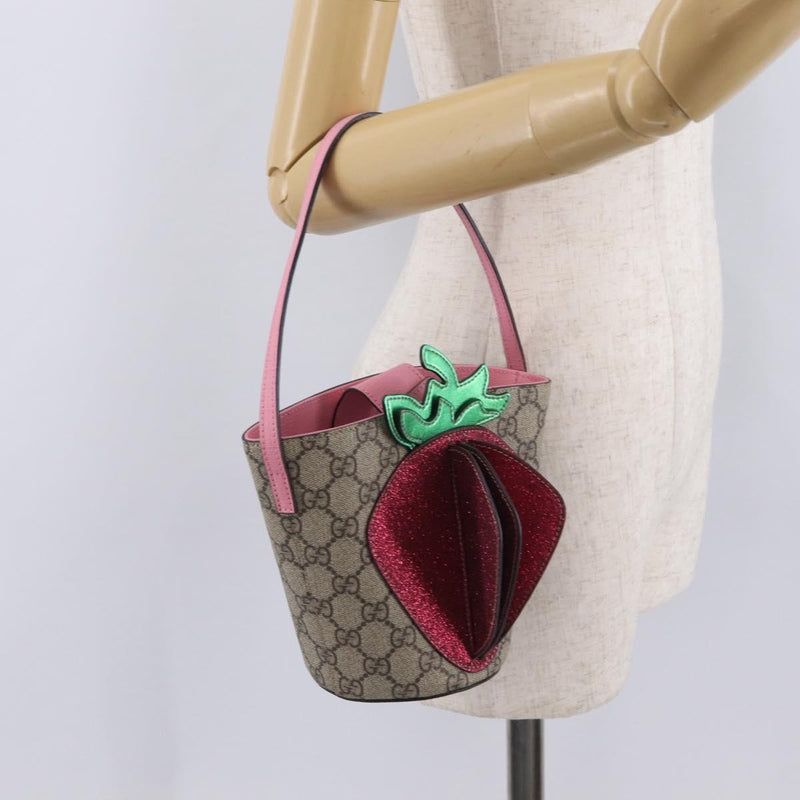 Gucci Childrens Convertible Gg Coated Canvas With Applique Beige Bag