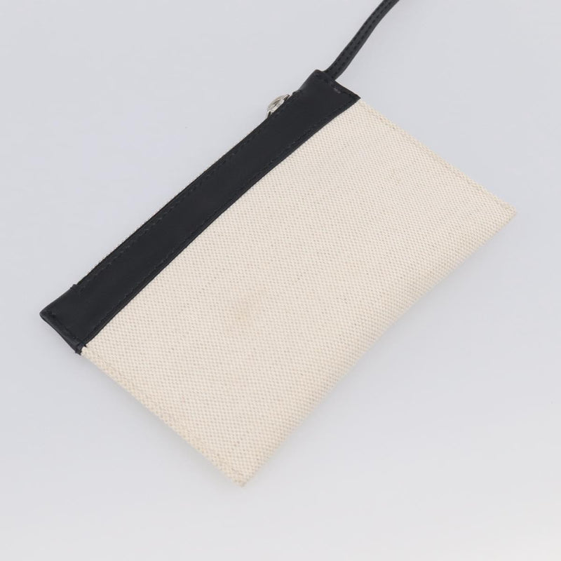 Balenciaga Navy Cabas Canvas With Leather White Bag