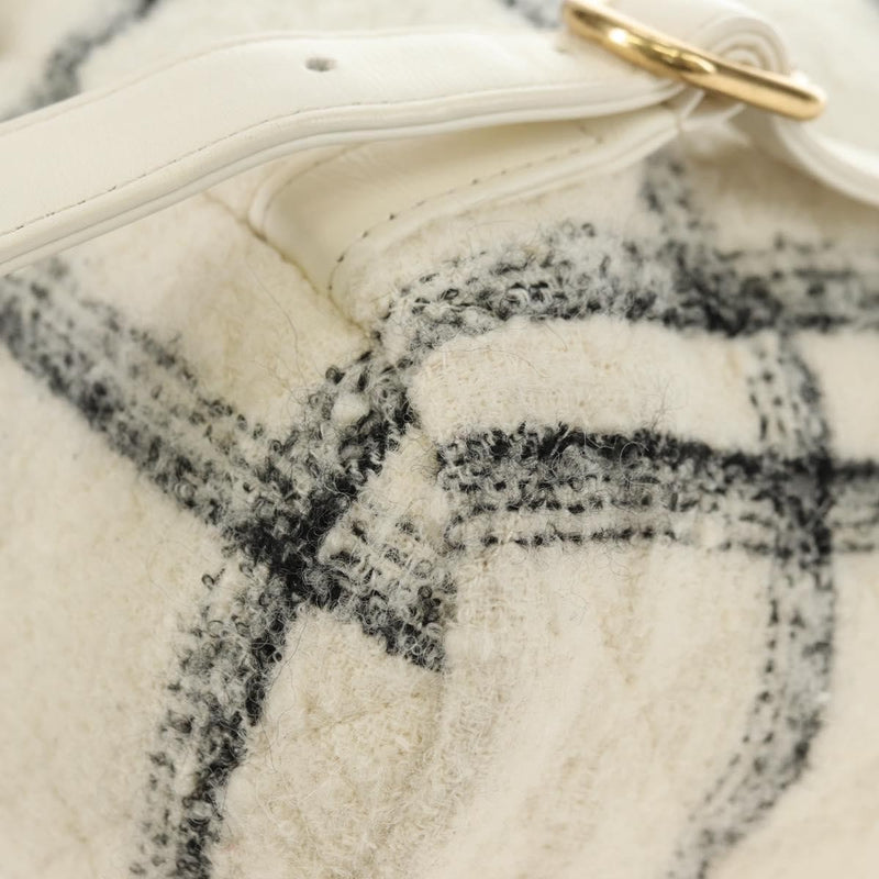 Chanel Duma Drawstring Quilted Wool Tweed Beige Bag