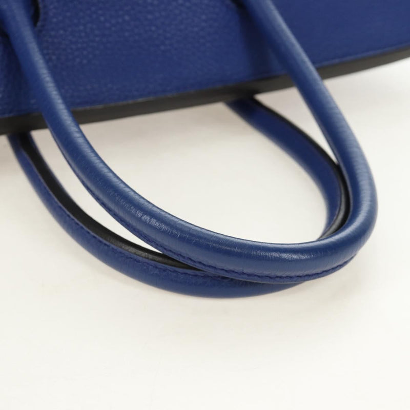 Hermes Birkin Blue Clemence With Palladium Hardware Leather Bag