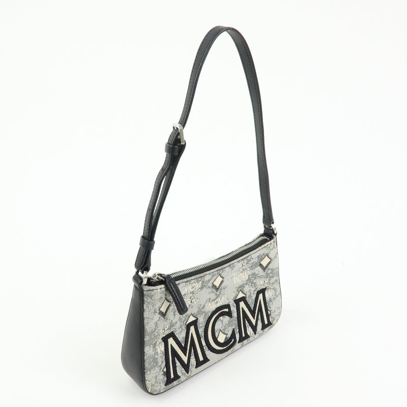 Mcm Vintage Vicetos Leather Gray Canvas Bag
