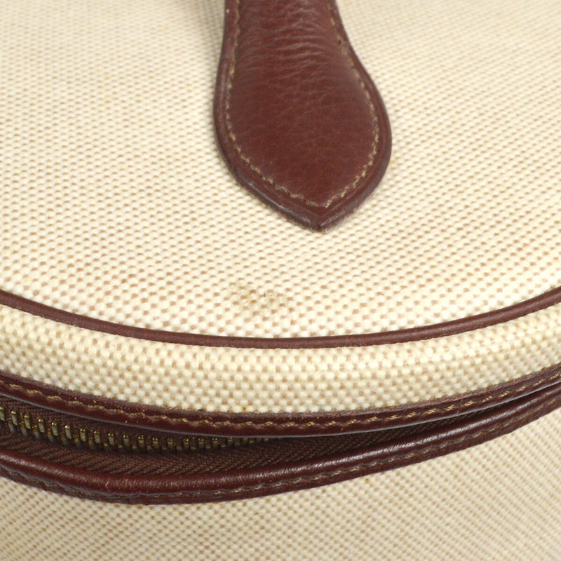 Hermes Acapulco Vanity Toile With Leather Beige Canvas Bag