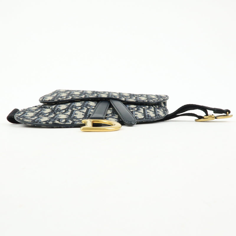 Christian Dior Saddle Belt Oblique Canvas Navy Bag