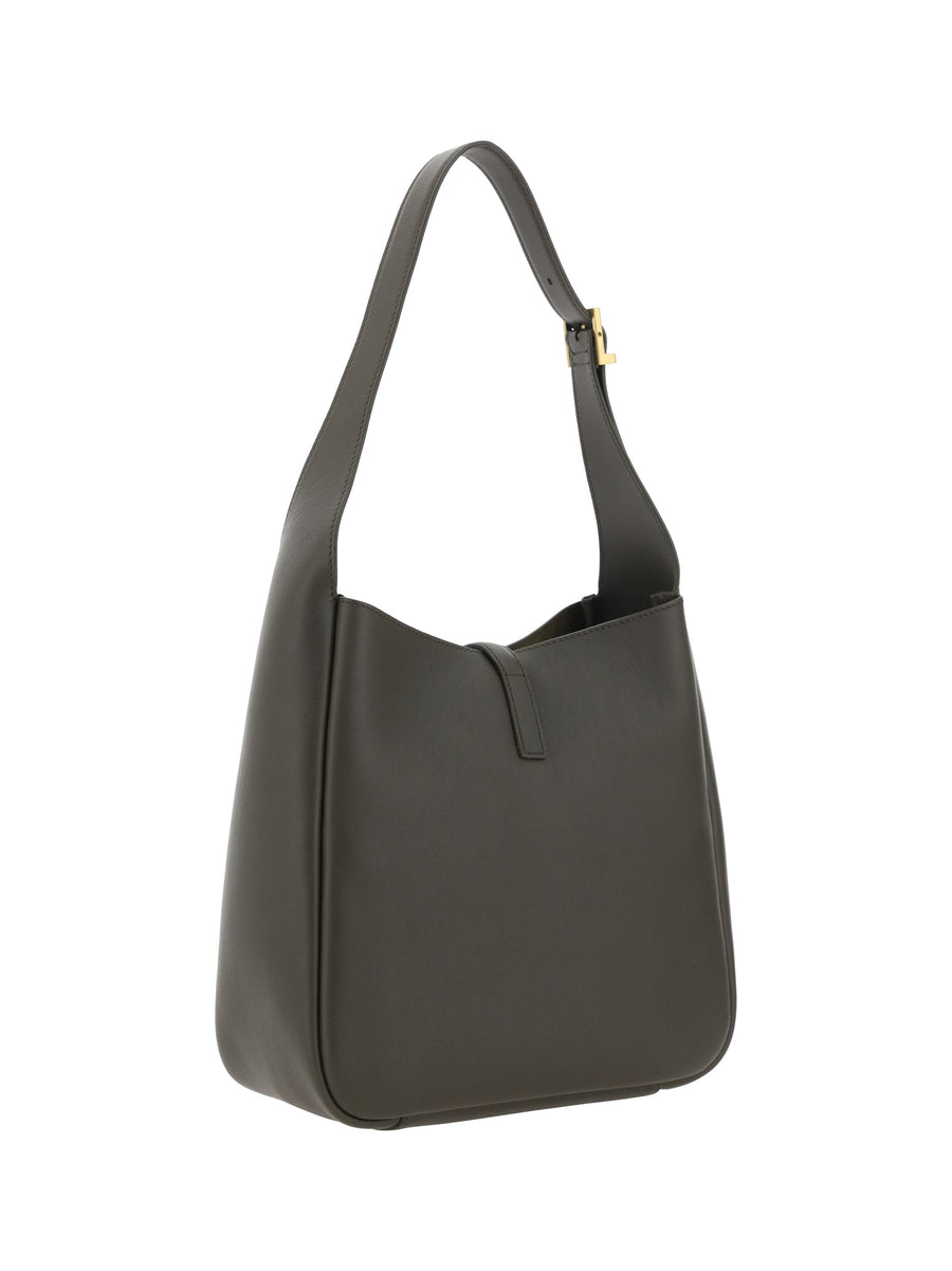 Saint Laurent Cassandre Shoulder Bag — Gray Calf Leather