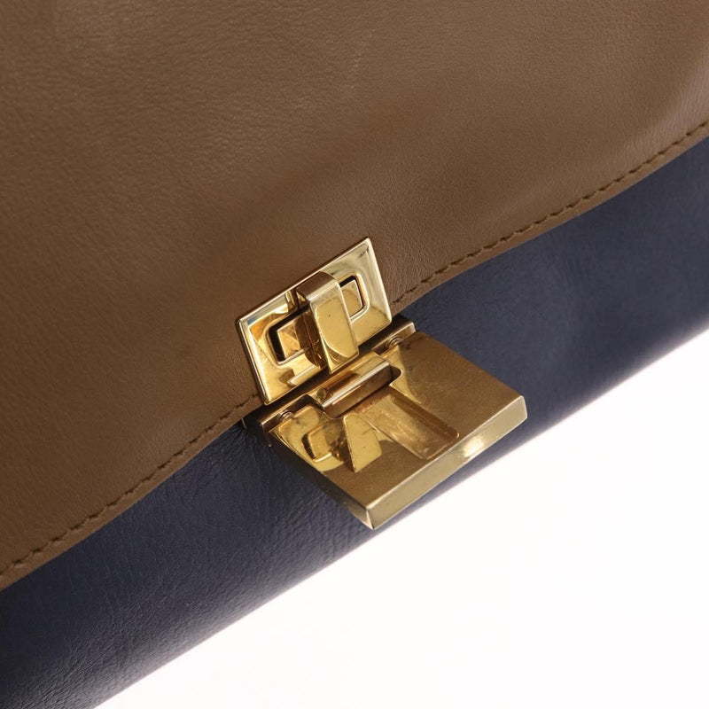 Celine Tricolor Trapeze Leather Navy Bag