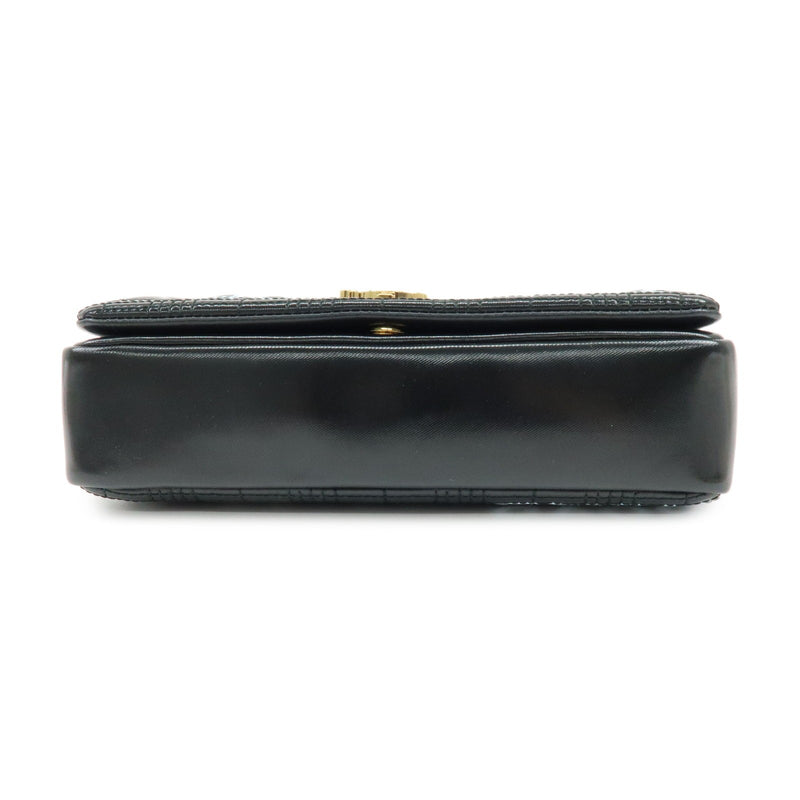 Burberry Lola Clutch On Chain Quilted Leather Black