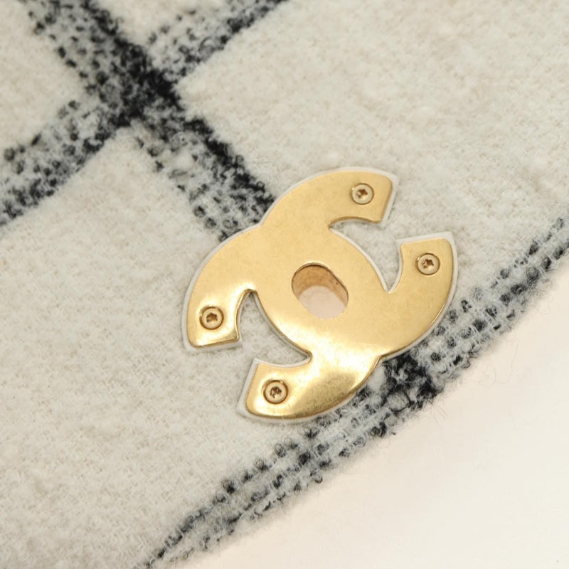 Chanel Duma Drawstring Quilted Wool Tweed Beige Bag