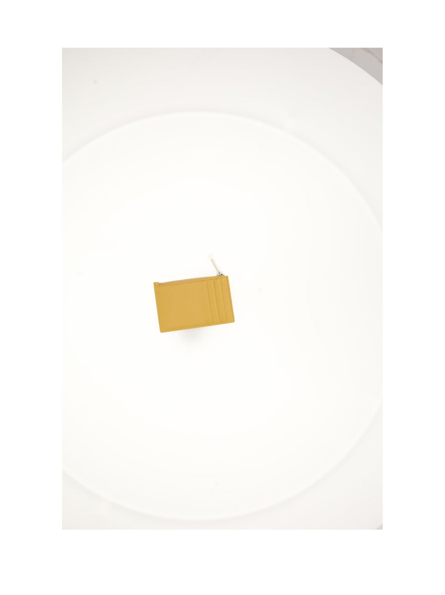 Celine Zipped Lamb Card Case — Yellow (ovis Aries) Cases