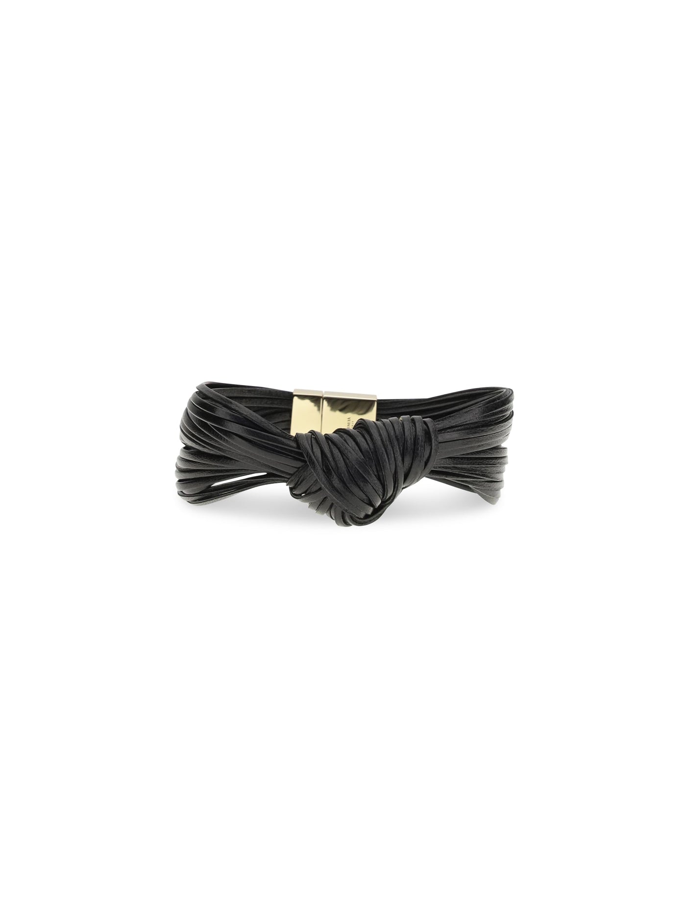 Bottega Veneta Knot Bracelet — Black Silver Bracelets
