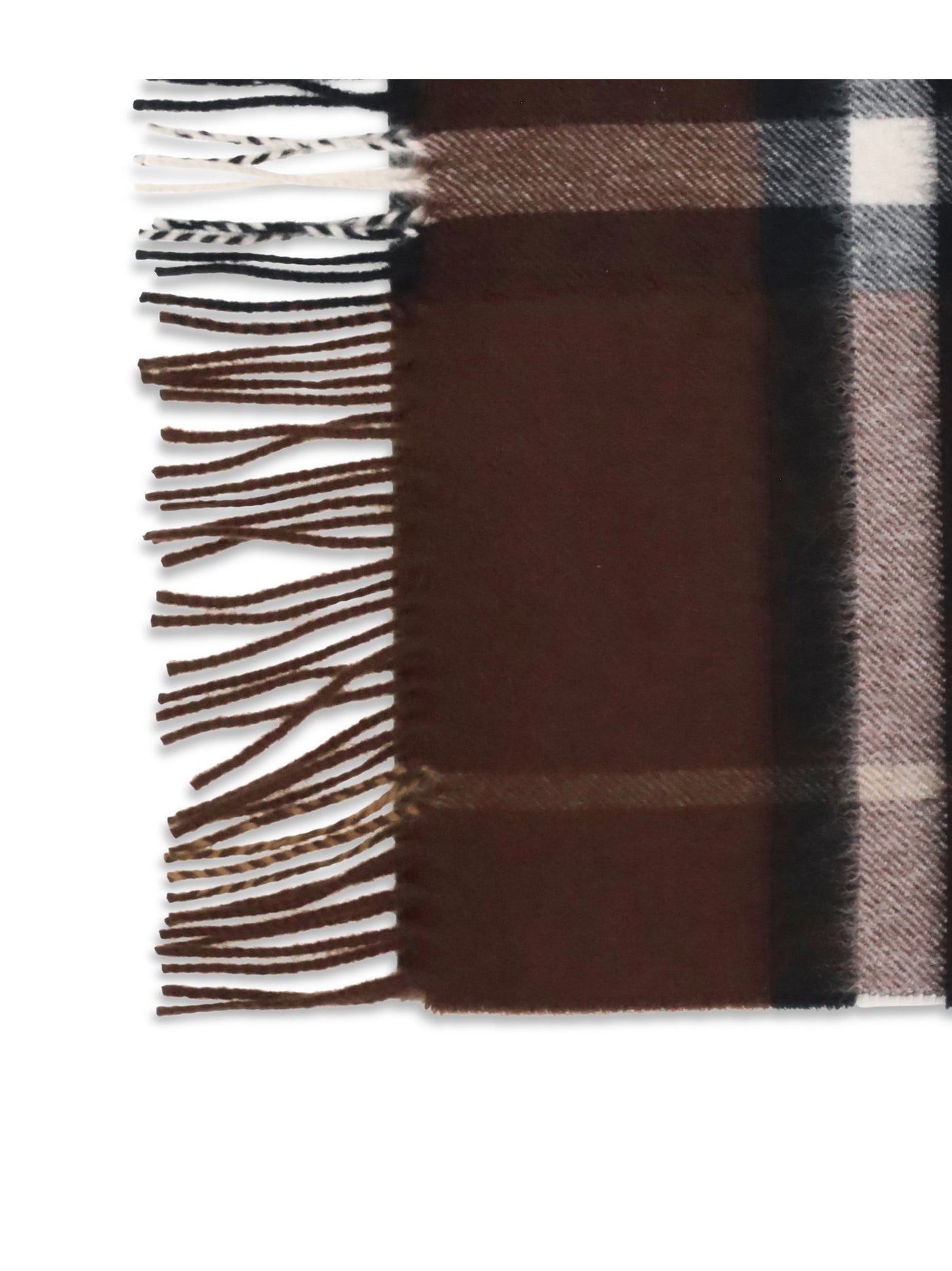 Burberry Cashmere Check Scarf — Brown (capra Hircus) Scarfs