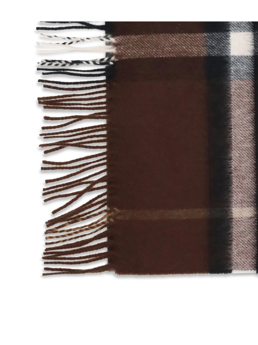 Burberry Cashmere Check Scarf — Brown (capra Hircus) Scarfs