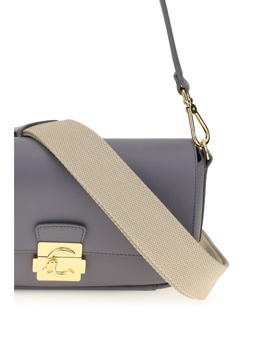 Coccinelle C-Me Lock Shoulder Bag — Gray Calf Leather (bos Taurus)