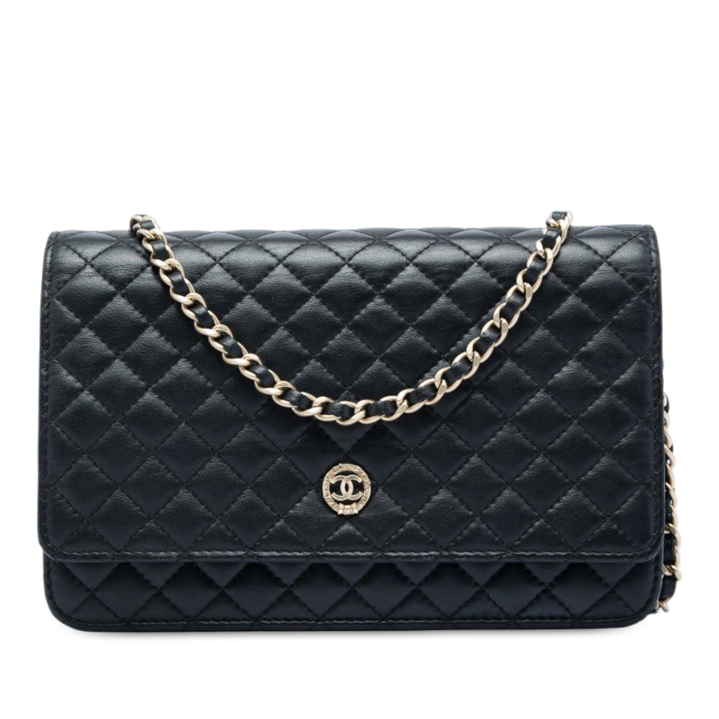 Quilted Lambskin Crest Wallet On Chain - Image 1