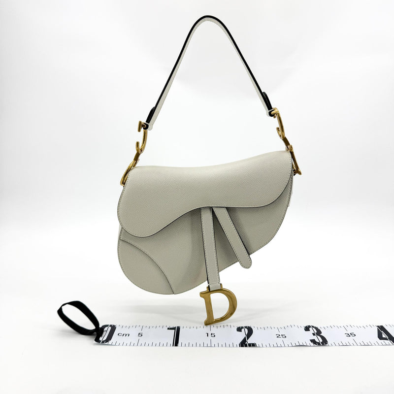 Christian Dior Saddle Leather White Bag