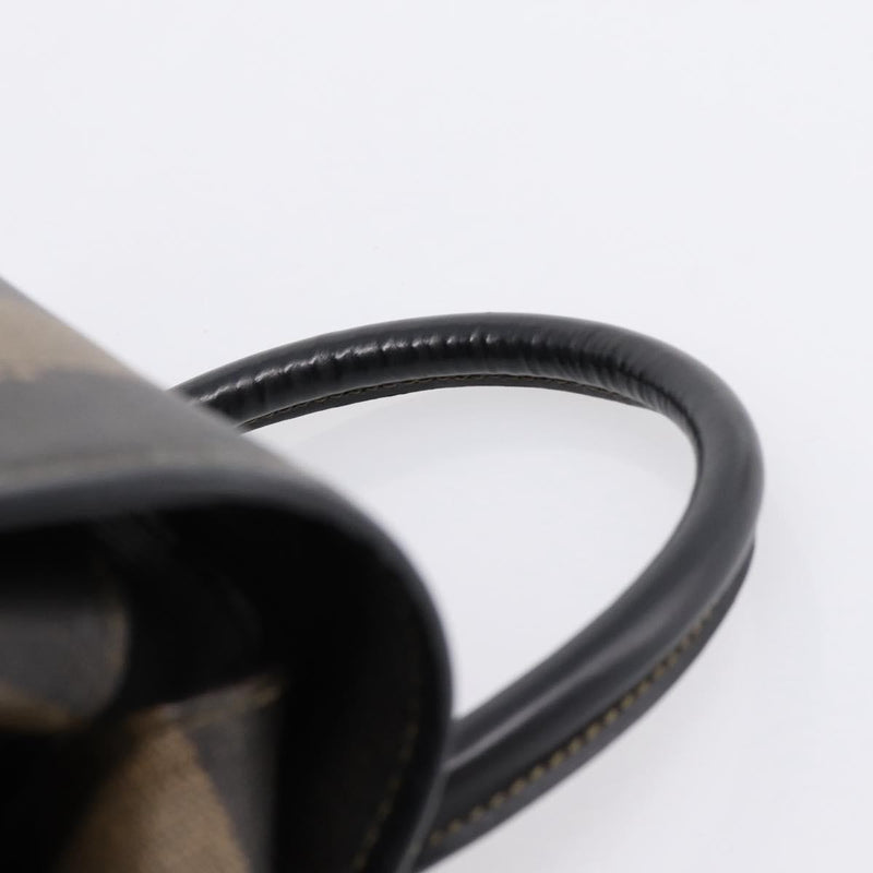 Fendi Vintage Pequin Logo Coated Canvas Brown Bag