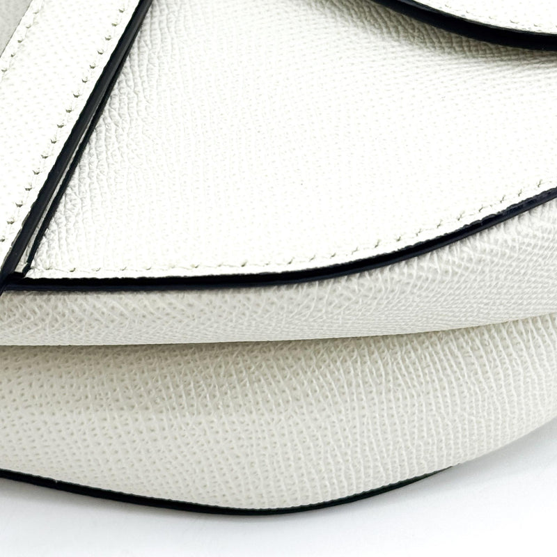 Christian Dior Saddle Leather White Bag