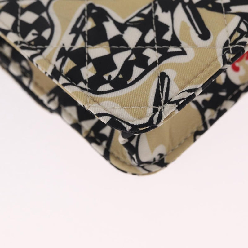 Chanel Flap Card Holder On Chain Quilted Printed Canvas Multicolour Bag