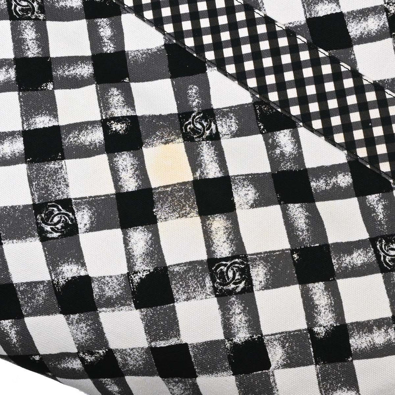 Chanel Weekender Gingham Print Canvas Black Bag