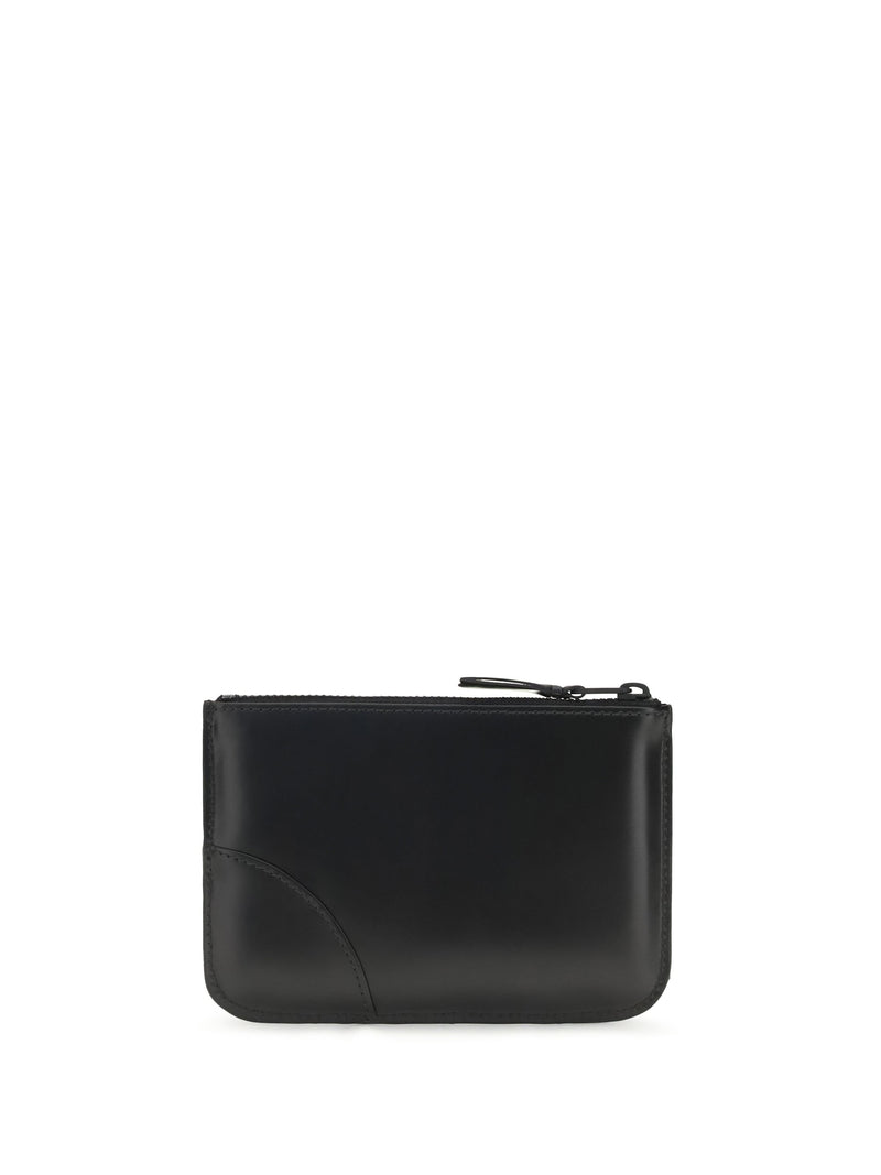 Comme Des Garçons Wallet Embossed Logo Calf Leather — Black Bos Taurus