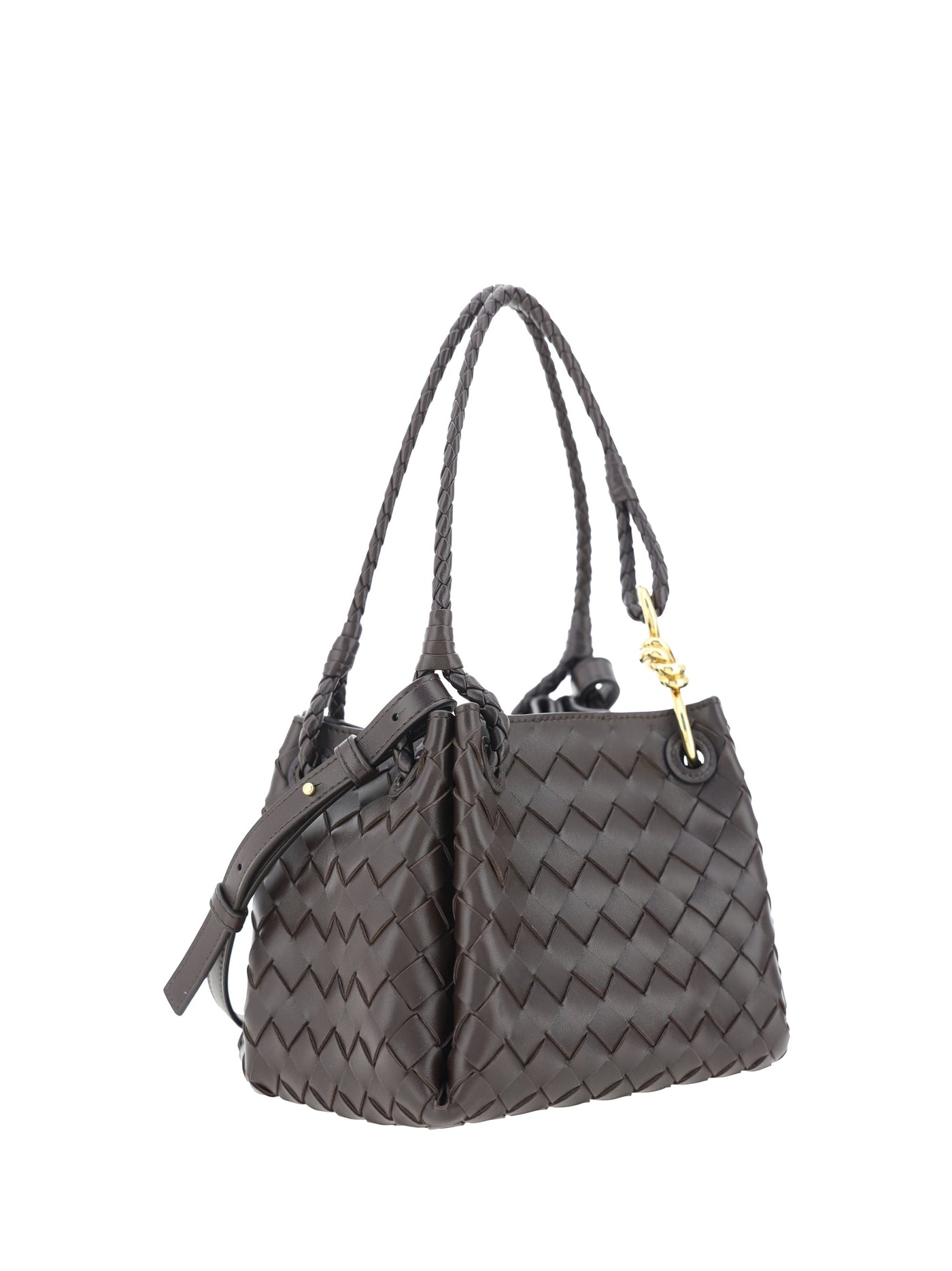 Bottega Veneta Shoulder Bag — Gray Lambskin