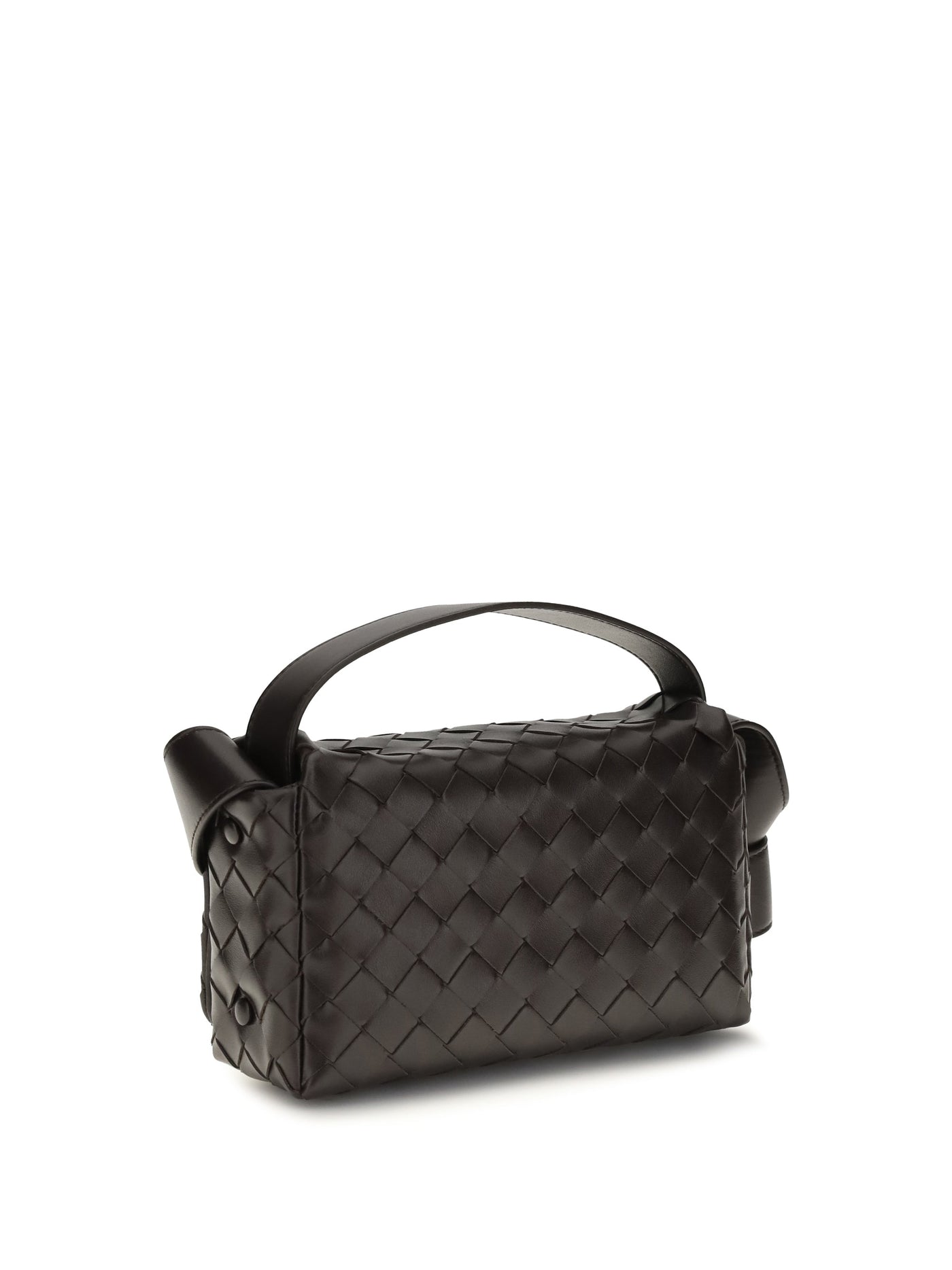 Bottega Veneta Intrecciato Shoulder Bag — Black Lamb Leather