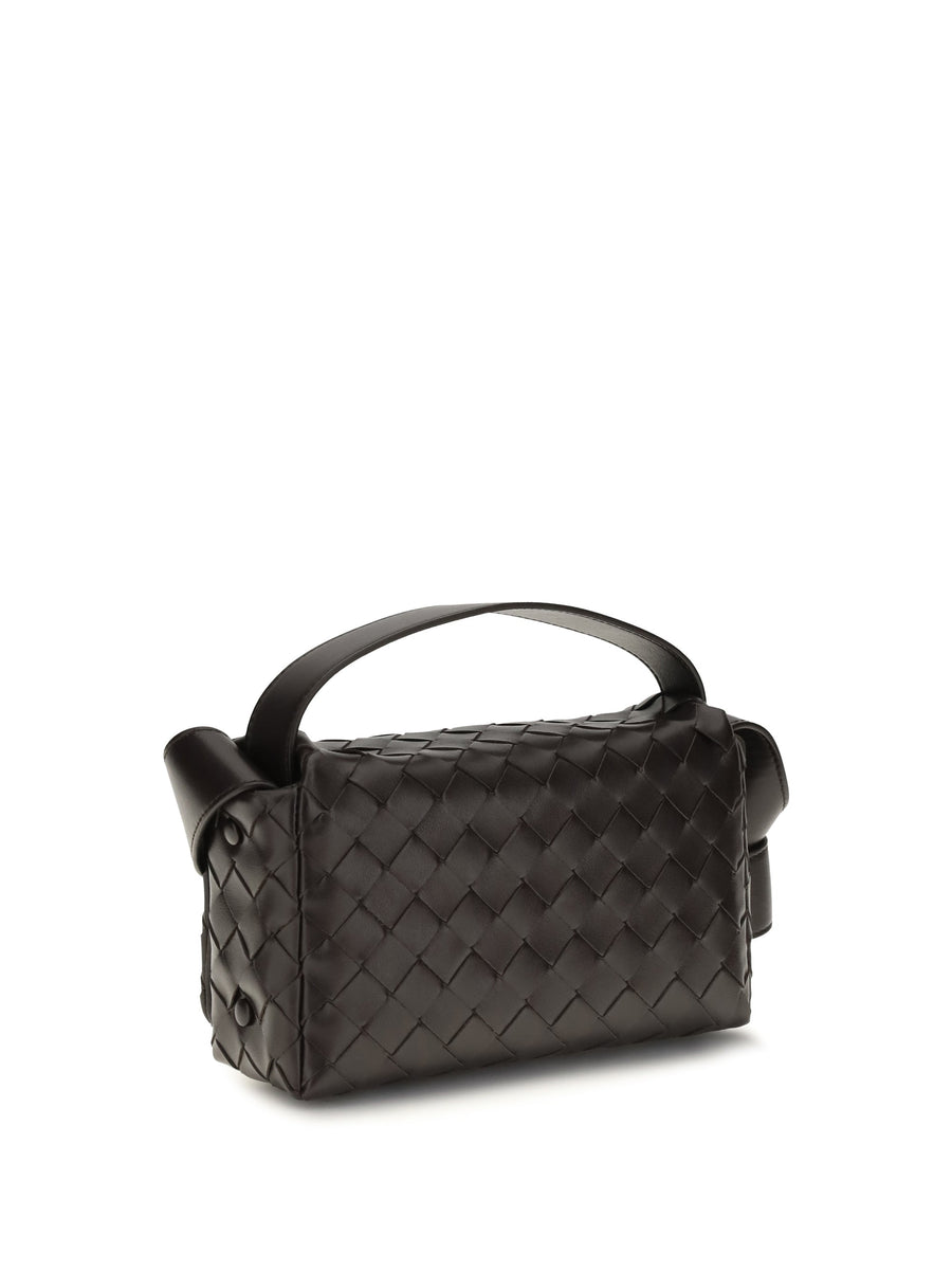 Bottega Veneta Intrecciato Shoulder Bag — Black Lamb Leather