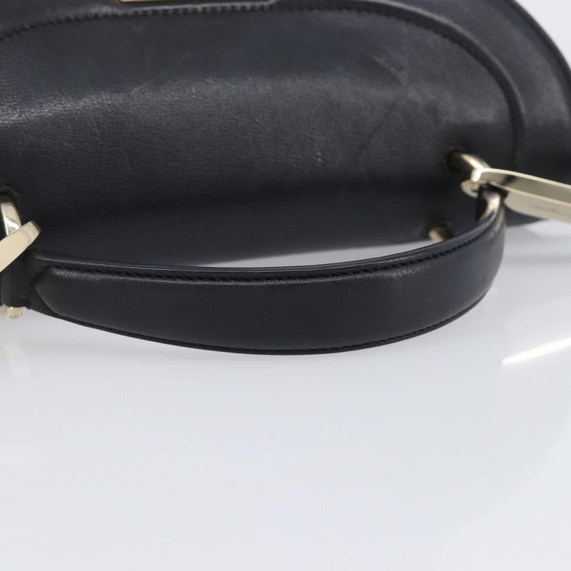 Salvatore Ferragamo Sofia Rainbow Saddle Leather Black Bag